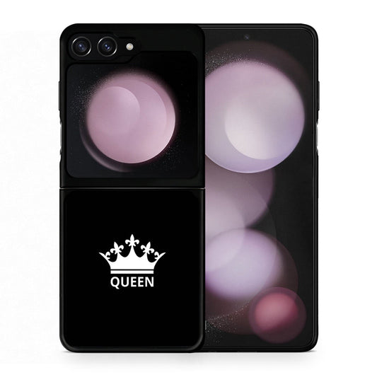 Θήκη Samsung Galaxy Z Flip5 Queen Valentine από τη Smartfits με σχέδιο στο πίσω μέρος και μαύρο περίβλημα | Samsung Galaxy Z Flip5 Queen Valentine case with colorful back and black bezels
