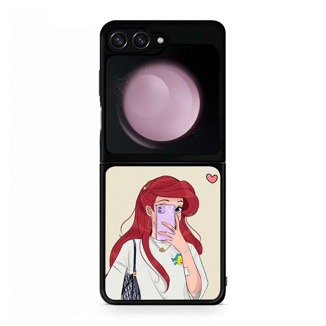 Samsung Galaxy Z Flip5 Walking Mermaid Θήκη από τη Smartfits με σχέδιο στο πίσω μέρος και μαύρο περίβλημα | Smartphone case with colorful back and black bezels by Smartfits