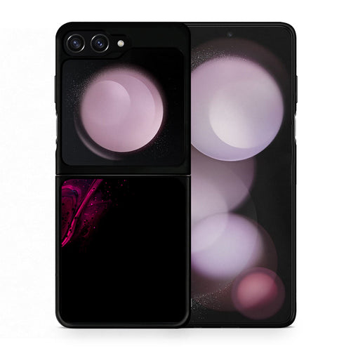 Θήκη Samsung Galaxy Z Flip5 Pink Black Watercolor από τη Smartfits με σχέδιο στο πίσω μέρος και μαύρο περίβλημα | Samsung Galaxy Z Flip5 Pink Black Watercolor case with colorful back and black bezels