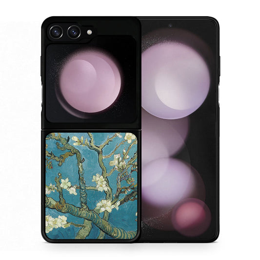 Θήκη Samsung Galaxy Z Flip5 White Blossoms από τη Smartfits με σχέδιο στο πίσω μέρος και μαύρο περίβλημα | Samsung Galaxy Z Flip5 White Blossoms case with colorful back and black bezels