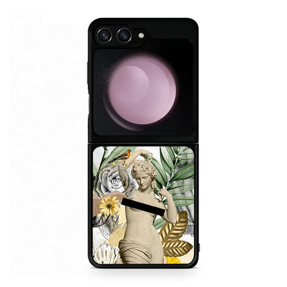 Samsung Galaxy Z Flip5 Woman Statue θήκη από τη Smartfits με σχέδιο στο πίσω μέρος και μαύρο περίβλημα | Smartphone case with colorful back and black bezels by Smartfits