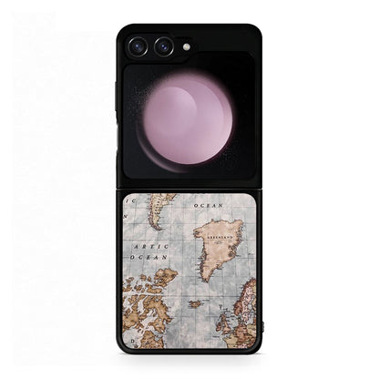Samsung Galaxy Z Flip5 World Map Θήκη από τη Smartfits με σχέδιο στο πίσω μέρος και μαύρο περίβλημα | Smartphone case with colorful back and black bezels by Smartfits