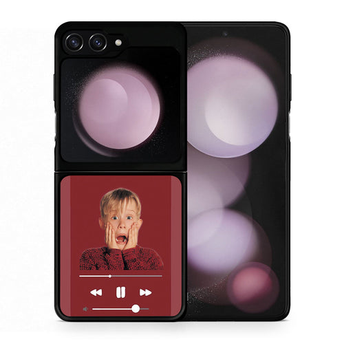 Θήκη Samsung Galaxy Z Flip5 Xmas Alone Music από τη Smartfits με σχέδιο στο πίσω μέρος και μαύρο περίβλημα | Samsung Galaxy Z Flip5 Xmas Alone Music case with colorful back and black bezels