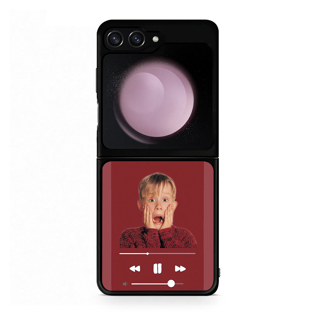 Samsung Galaxy Z Flip5 Xmas Alone Music θήκη από τη Smartfits με σχέδιο στο πίσω μέρος και μαύρο περίβλημα | Smartphone case with colorful back and black bezels by Smartfits