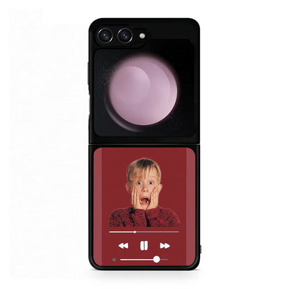 Samsung Galaxy Z Flip5 Xmas Alone Music θήκη από τη Smartfits με σχέδιο στο πίσω μέρος και μαύρο περίβλημα | Smartphone case with colorful back and black bezels by Smartfits