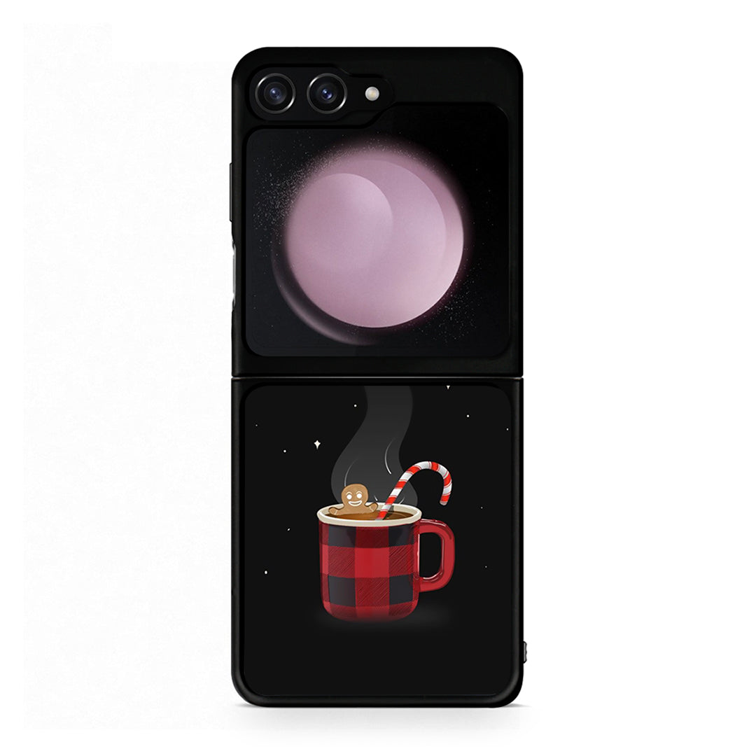 Samsung Galaxy Z Flip5 Xmas Bathing θήκη από τη Smartfits με σχέδιο στο πίσω μέρος και μαύρο περίβλημα | Smartphone case with colorful back and black bezels by Smartfits