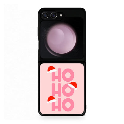 Samsung Galaxy Z Flip5 Xmas Ho Ho Ho θήκη από τη Smartfits με σχέδιο στο πίσω μέρος και μαύρο περίβλημα | Smartphone case with colorful back and black bezels by Smartfits