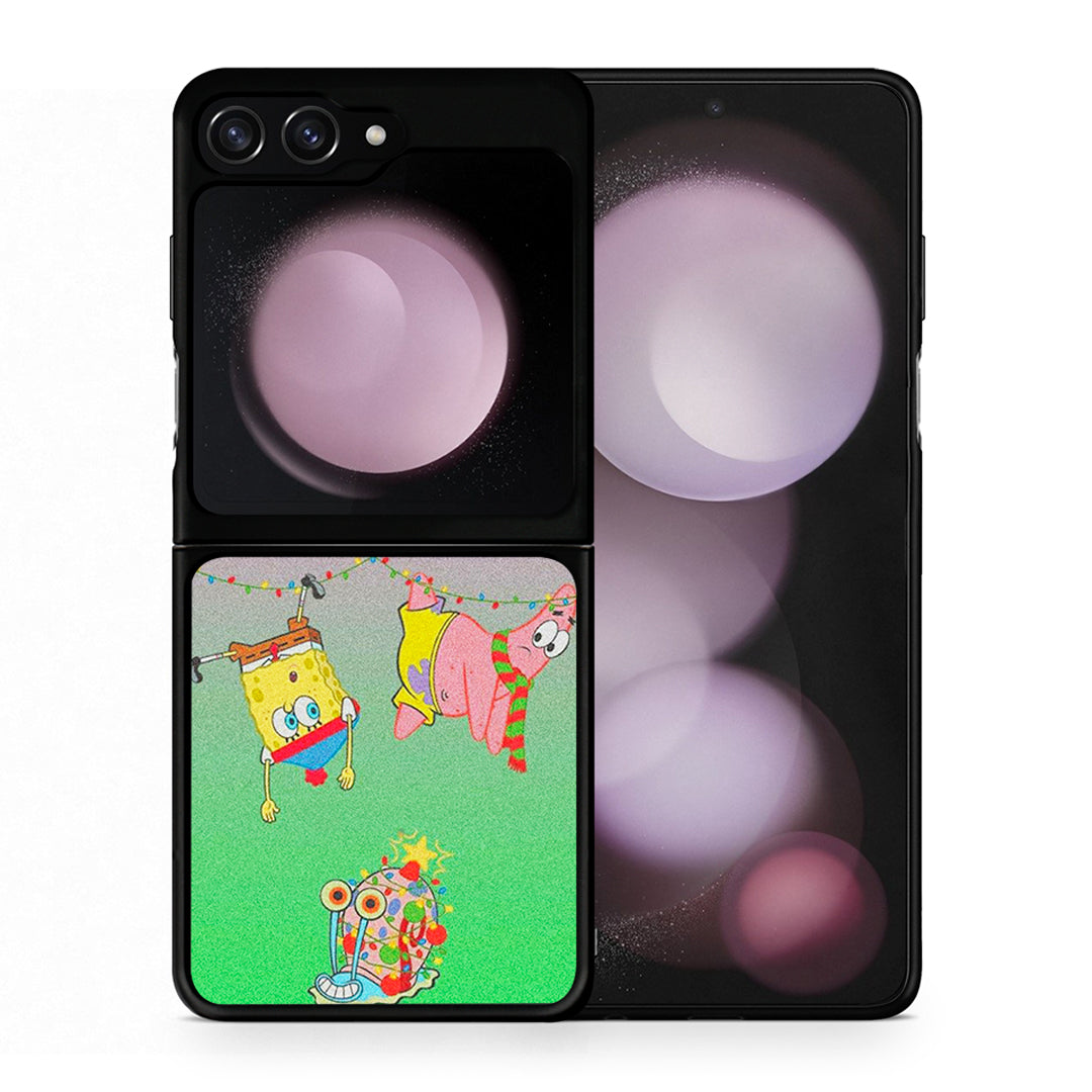 Θήκη Samsung Galaxy Z Flip5 Xmas Lights από τη Smartfits με σχέδιο στο πίσω μέρος και μαύρο περίβλημα | Samsung Galaxy Z Flip5 Xmas Lights case with colorful back and black bezels