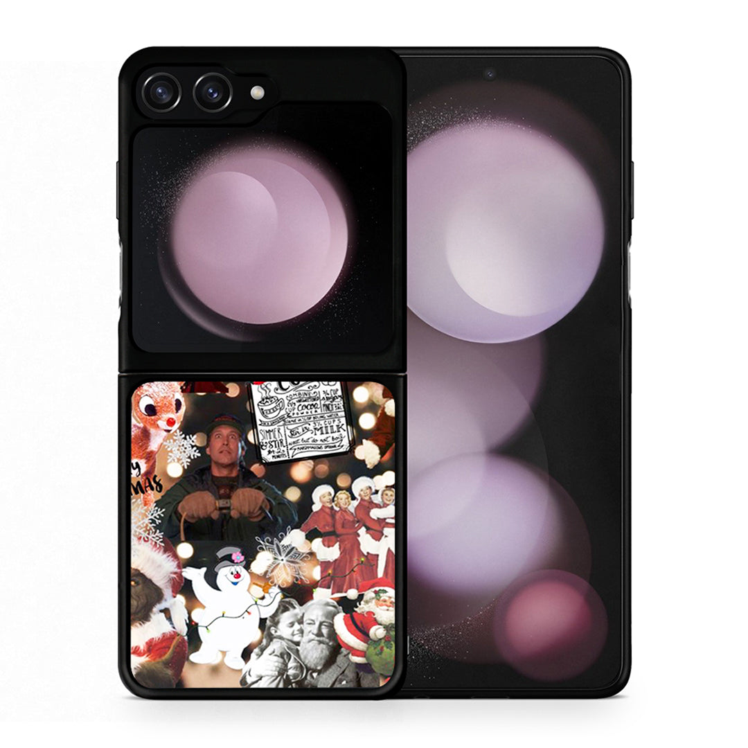 Θήκη Samsung Galaxy Z Flip5 Xmas Movies από τη Smartfits με σχέδιο στο πίσω μέρος και μαύρο περίβλημα | Samsung Galaxy Z Flip5 Xmas Movies case with colorful back and black bezels