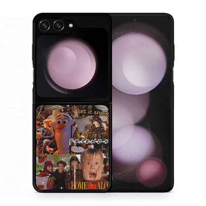 Θήκη Samsung Galaxy Z Flip5 Xmas Wishes από τη Smartfits με σχέδιο στο πίσω μέρος και μαύρο περίβλημα | Samsung Galaxy Z Flip5 Xmas Wishes case with colorful back and black bezels