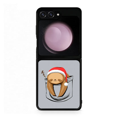 Samsung Galaxy Z Flip5 Xmas Zzzz θήκη από τη Smartfits με σχέδιο στο πίσω μέρος και μαύρο περίβλημα | Smartphone case with colorful back and black bezels by Smartfits