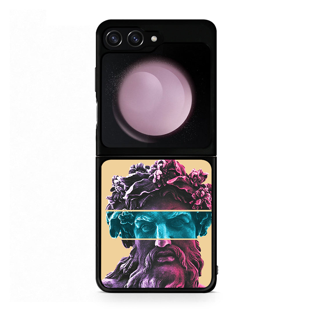 Samsung Galaxy Z Flip5 Zeus Art Θήκη Αγίου Βαλεντίνου από τη Smartfits με σχέδιο στο πίσω μέρος και μαύρο περίβλημα | Smartphone case with colorful back and black bezels by Smartfits