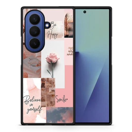 Θήκη Samsung Galaxy Z Fold7 Aesthetic Collage από τη Smartfits με σχέδιο στο πίσω μέρος και μαύρο περίβλημα | Samsung Galaxy Z Fold7 Aesthetic Collage case with colorful back and black bezels