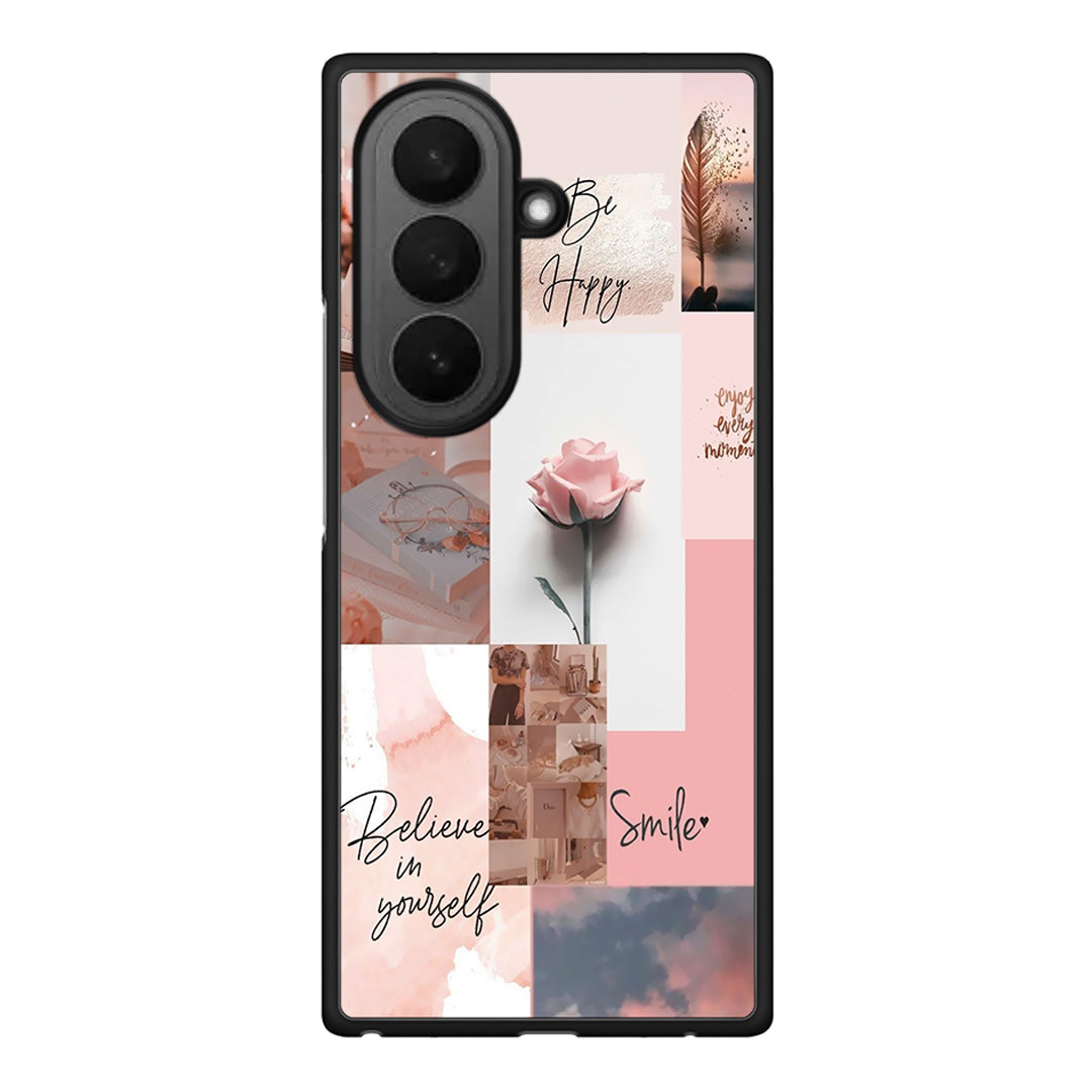 Samsung Galaxy Z Fold7 Aesthetic Collage θήκη από τη Smartfits με σχέδιο στο πίσω μέρος και μαύρο περίβλημα | Smartphone case with colorful back and black bezels by Smartfits