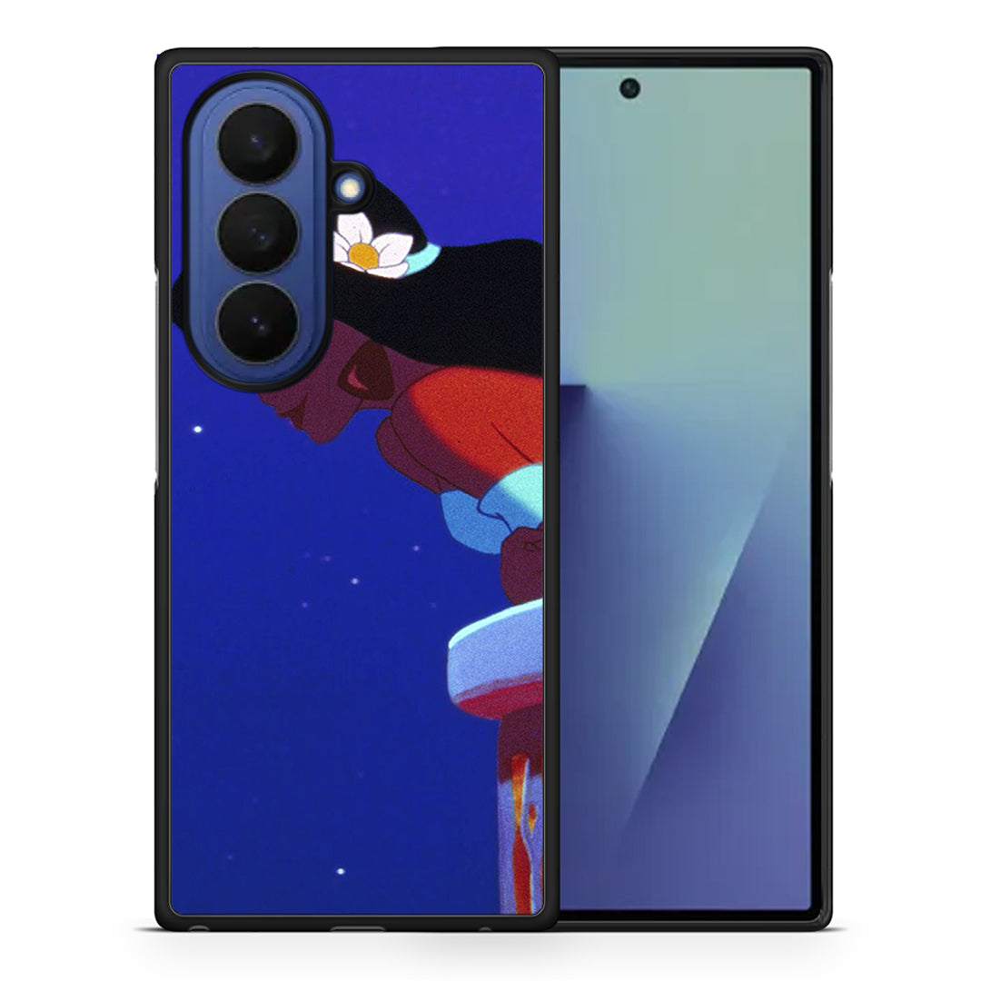 Θήκη Samsung Galaxy Z Fold7 Alladin And Jasmine Love 2 από τη Smartfits με σχέδιο στο πίσω μέρος και μαύρο περίβλημα | Samsung Galaxy Z Fold7 Alladin And Jasmine Love 2 case with colorful back and black bezels