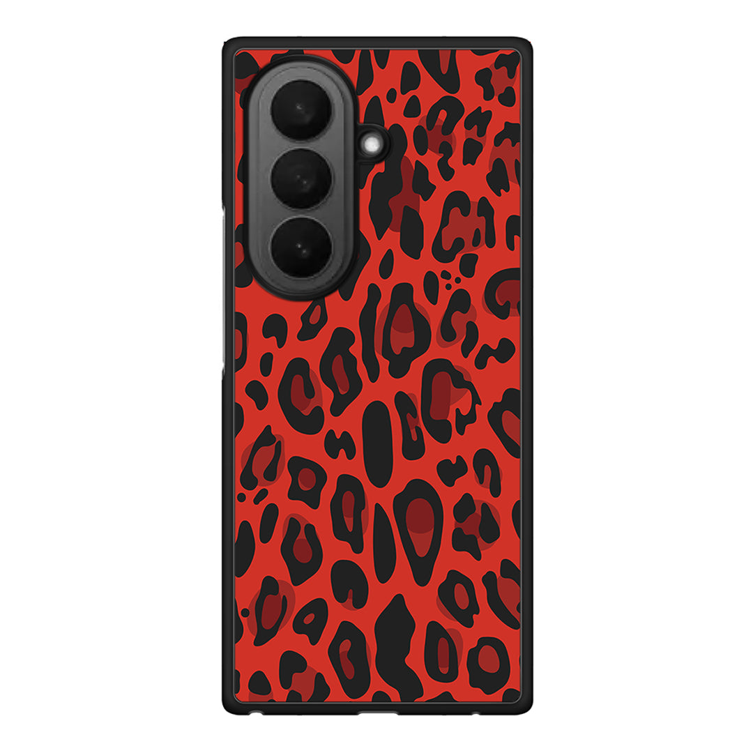 4 - Samsung Galaxy Z Fold7 Red Leopard Animal case, cover, bumper