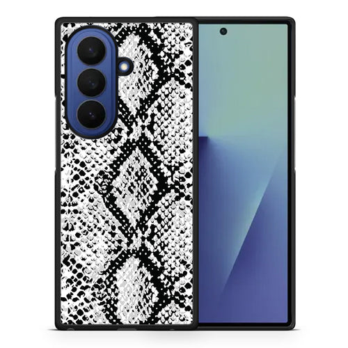 Θήκη Samsung Galaxy Z Fold7 White Snake Animal από τη Smartfits με σχέδιο στο πίσω μέρος και μαύρο περίβλημα | Samsung Galaxy Z Fold7 White Snake Animal case with colorful back and black bezels