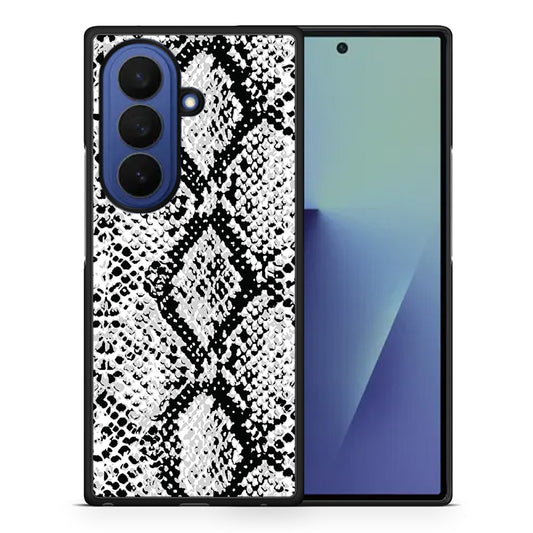 Θήκη Samsung Galaxy Z Fold7 White Snake Animal από τη Smartfits με σχέδιο στο πίσω μέρος και μαύρο περίβλημα | Samsung Galaxy Z Fold7 White Snake Animal case with colorful back and black bezels