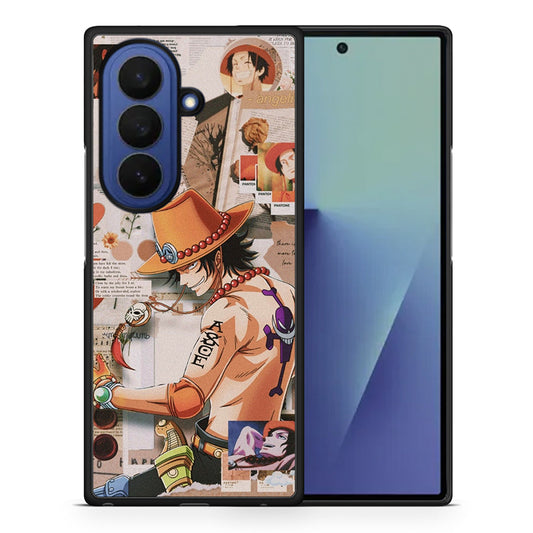 Θήκη Samsung Galaxy Z Fold7 Anime Collage από τη Smartfits με σχέδιο στο πίσω μέρος και μαύρο περίβλημα | Samsung Galaxy Z Fold7 Anime Collage case with colorful back and black bezels