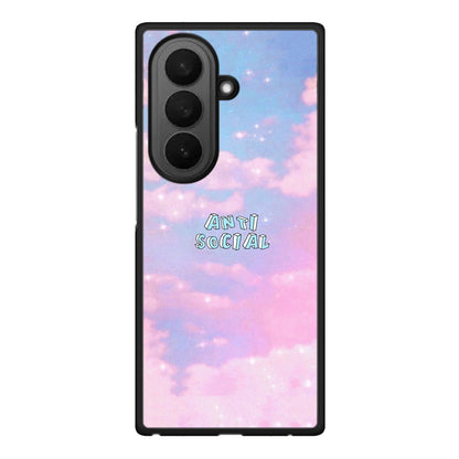 Samsung Galaxy Z Fold7 Anti Social Θήκη Αγίου Βαλεντίνου από τη Smartfits με σχέδιο στο πίσω μέρος και μαύρο περίβλημα | Smartphone case with colorful back and black bezels by Smartfits