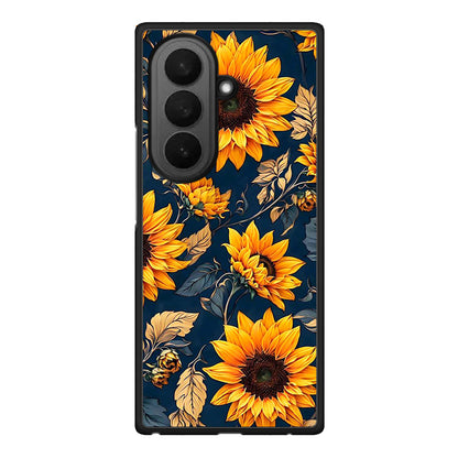 Samsung Galaxy Z Fold7 Autumn Sunflowers Θήκη από τη Smartfits με σχέδιο στο πίσω μέρος και μαύρο περίβλημα | Smartphone case with colorful back and black bezels by Smartfits