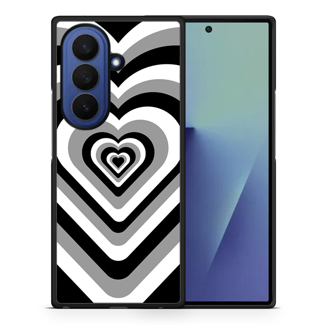 Θήκη Samsung Galaxy Z Fold7 Black Hearts από τη Smartfits με σχέδιο στο πίσω μέρος και μαύρο περίβλημα | Samsung Galaxy Z Fold7 Black Hearts case with colorful back and black bezels