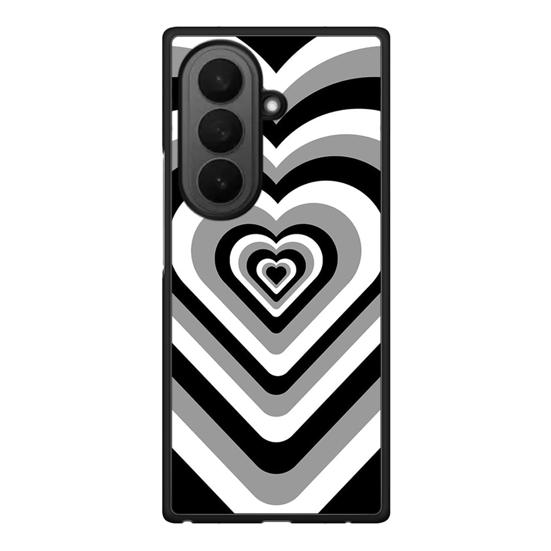 Samsung Galaxy Z Fold7 Black Hearts θήκη από τη Smartfits με σχέδιο στο πίσω μέρος και μαύρο περίβλημα | Smartphone case with colorful back and black bezels by Smartfits