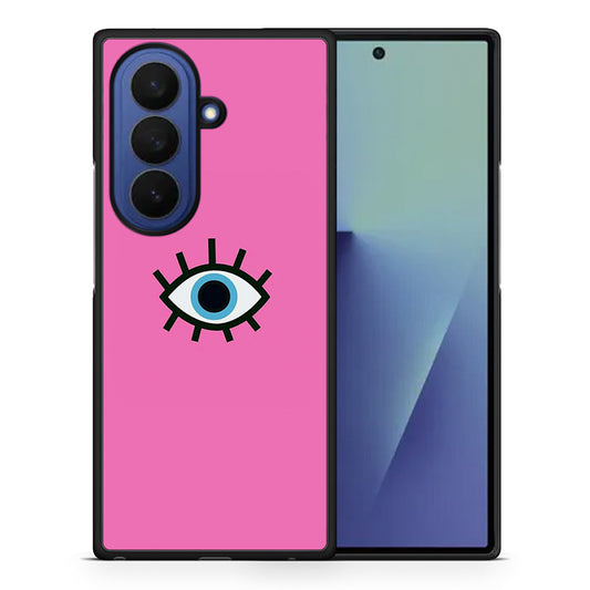 Θήκη Samsung Galaxy Z Fold7 Blue Eye Pink από τη Smartfits με σχέδιο στο πίσω μέρος και μαύρο περίβλημα | Samsung Galaxy Z Fold7 Blue Eye Pink case with colorful back and black bezels