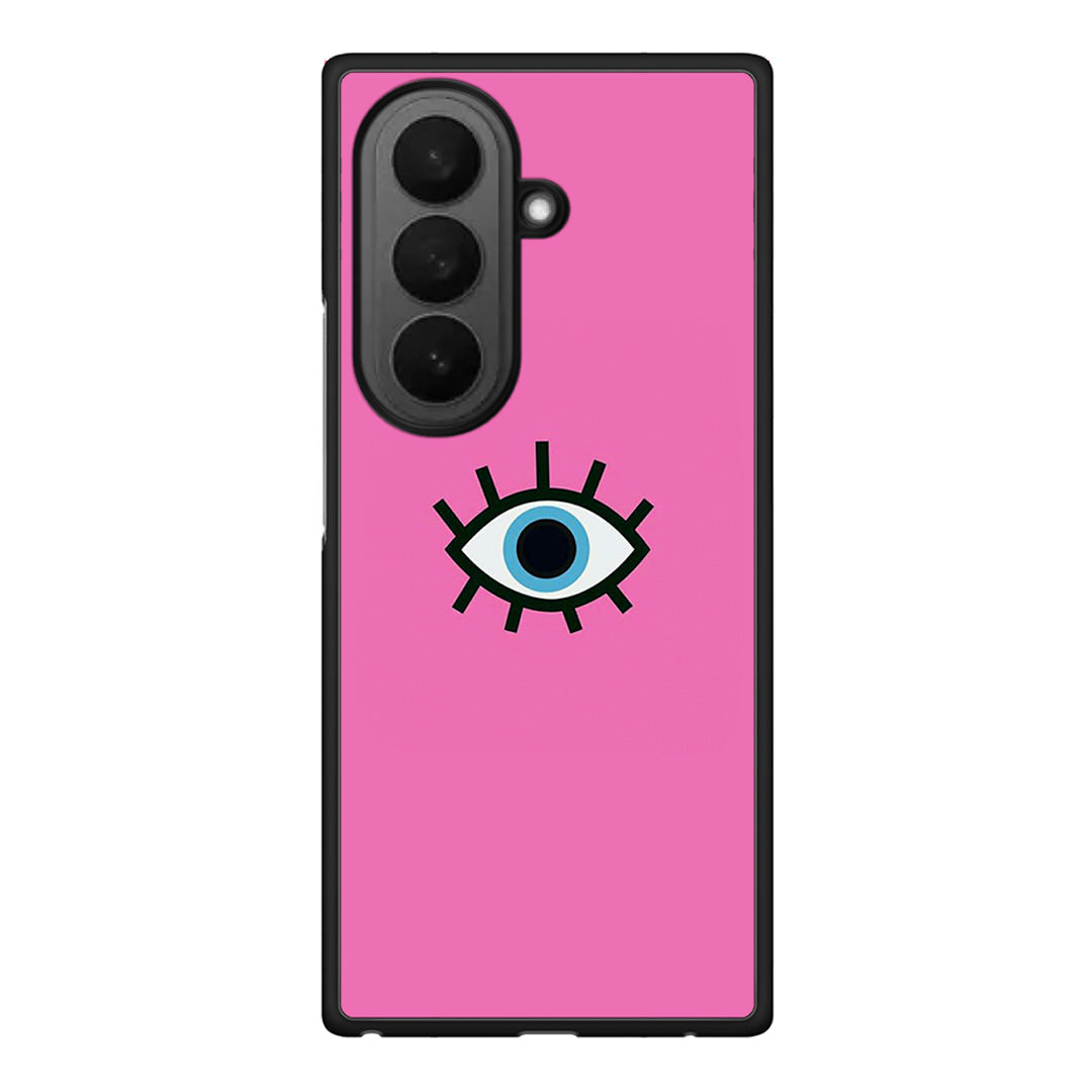 Samsung Galaxy Z Fold7 Blue Eye Pink θήκη από τη Smartfits με σχέδιο στο πίσω μέρος και μαύρο περίβλημα | Smartphone case with colorful back and black bezels by Smartfits