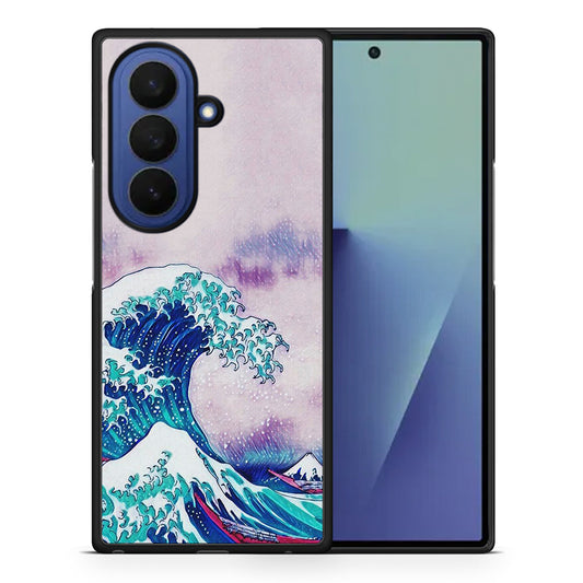 Θήκη Samsung Galaxy Z Fold7 Blue Waves από τη Smartfits με σχέδιο στο πίσω μέρος και μαύρο περίβλημα | Samsung Galaxy Z Fold7 Blue Waves case with colorful back and black bezels
