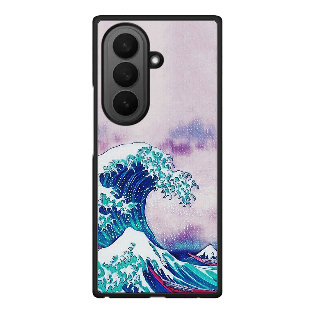 Samsung Galaxy Z Fold7 Blue Waves θήκη από τη Smartfits με σχέδιο στο πίσω μέρος και μαύρο περίβλημα | Smartphone case with colorful back and black bezels by Smartfits