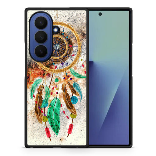 Θήκη Samsung Galaxy Z Fold7 DreamCatcher Boho από τη Smartfits με σχέδιο στο πίσω μέρος και μαύρο περίβλημα | Samsung Galaxy Z Fold7 DreamCatcher Boho case with colorful back and black bezels