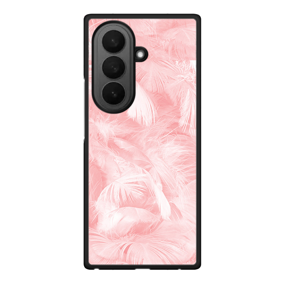 33 - Samsung Galaxy Z Fold7 Pink Feather Boho case, cover, bumper