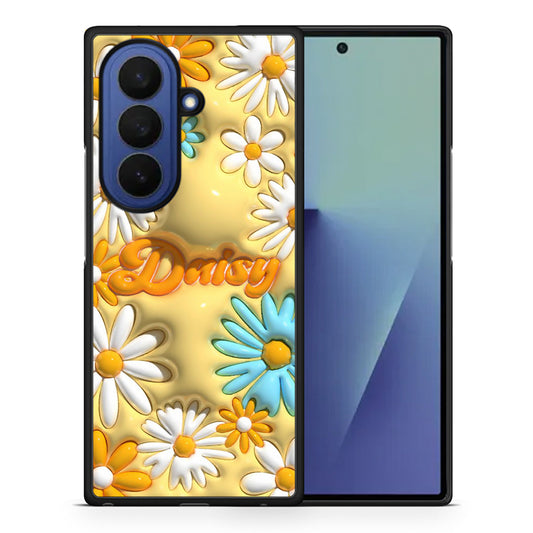 Θήκη Samsung Galaxy Z Fold7 Bubble Daisies από τη Smartfits με σχέδιο στο πίσω μέρος και μαύρο περίβλημα | Samsung Galaxy Z Fold7 Bubble Daisies case with colorful back and black bezels