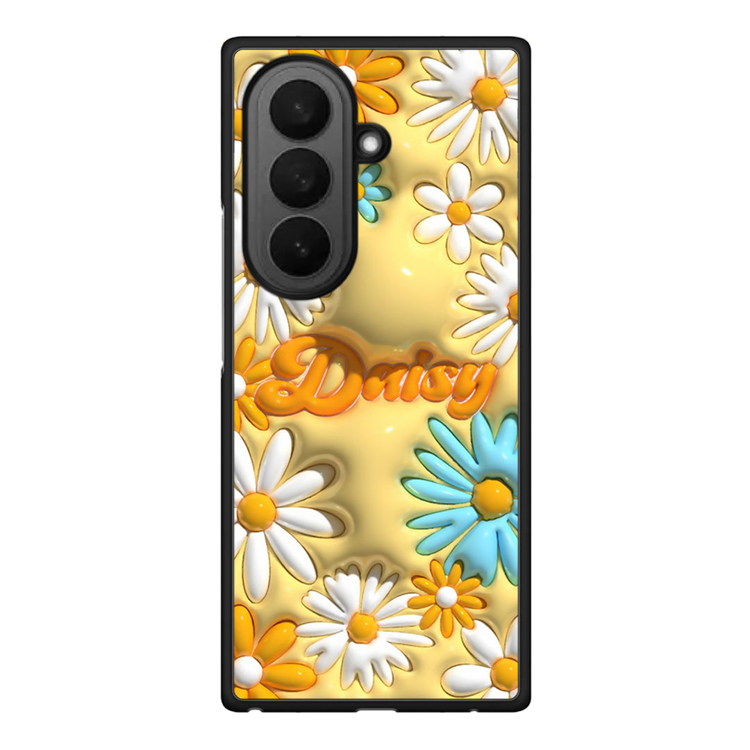 Samsung Galaxy Z Fold7 Bubble Daisies θήκη από τη Smartfits με σχέδιο στο πίσω μέρος και μαύρο περίβλημα | Smartphone case with colorful back and black bezels by Smartfits