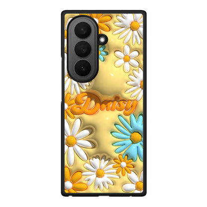 Samsung Galaxy Z Fold7 Bubble Daisies θήκη από τη Smartfits με σχέδιο στο πίσω μέρος και μαύρο περίβλημα | Smartphone case with colorful back and black bezels by Smartfits