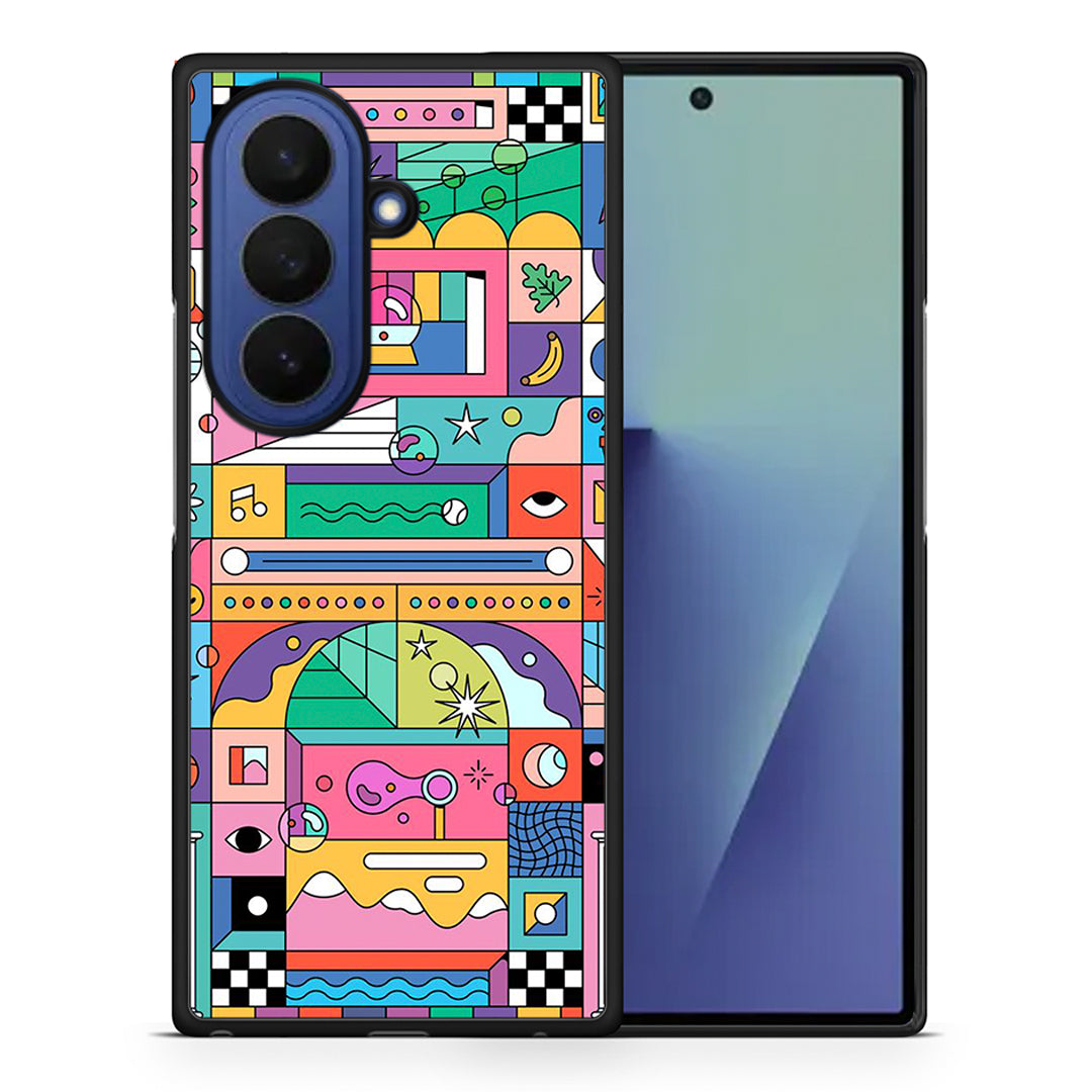 Θήκη Samsung Galaxy Z Fold7 Bubbles Soap από τη Smartfits με σχέδιο στο πίσω μέρος και μαύρο περίβλημα | Samsung Galaxy Z Fold7 Bubbles Soap case with colorful back and black bezels