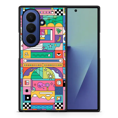 Θήκη Samsung Galaxy Z Fold7 Bubbles Soap από τη Smartfits με σχέδιο στο πίσω μέρος και μαύρο περίβλημα | Samsung Galaxy Z Fold7 Bubbles Soap case with colorful back and black bezels