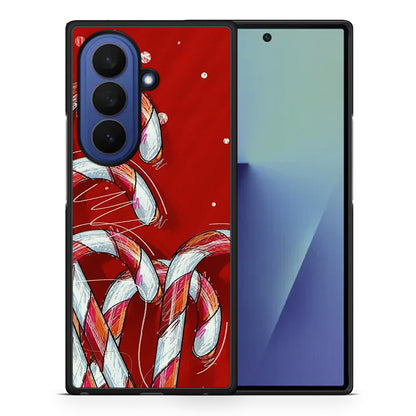 Θήκη Samsung Galaxy Z Fold7 Candy Cane από τη Smartfits με σχέδιο στο πίσω μέρος και μαύρο περίβλημα | Samsung Galaxy Z Fold7 Candy Cane case with colorful back and black bezels