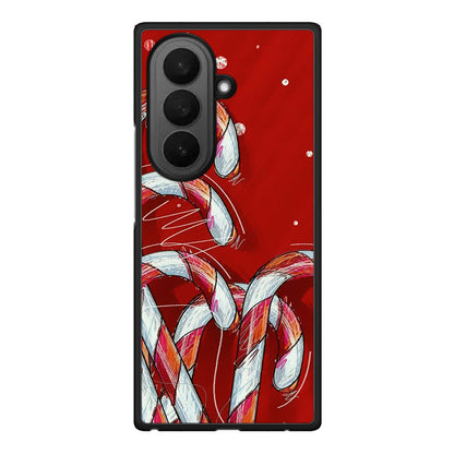 Samsung Galaxy Z Fold7 Candy Cane θήκη από τη Smartfits με σχέδιο στο πίσω μέρος και μαύρο περίβλημα | Smartphone case with colorful back and black bezels by Smartfits