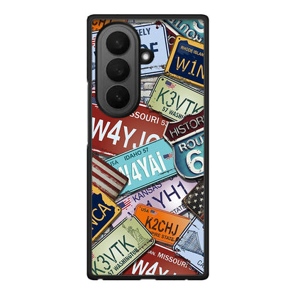 Samsung Galaxy Z Fold7 Car Plates θήκη από τη Smartfits με σχέδιο στο πίσω μέρος και μαύρο περίβλημα | Smartphone case with colorful back and black bezels by Smartfits
