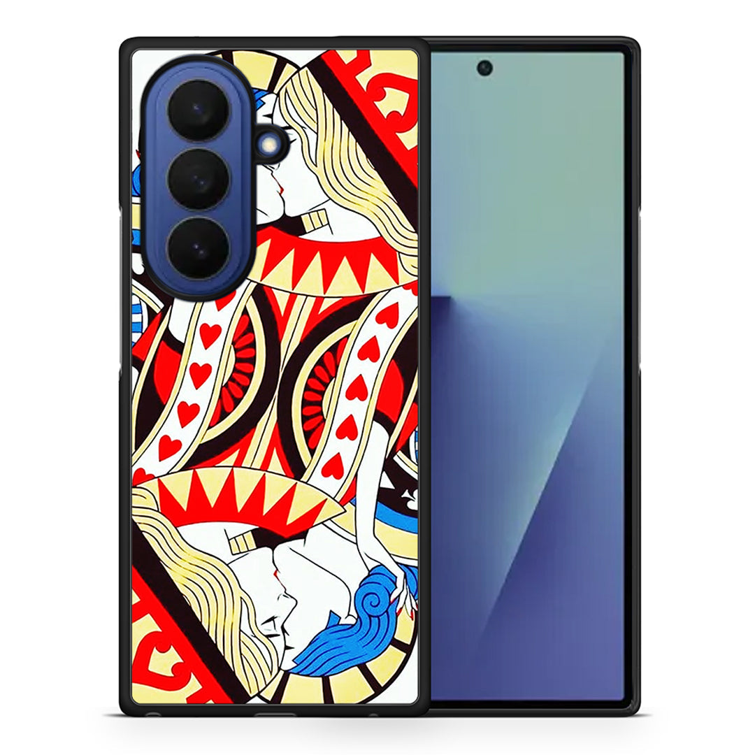 Θήκη Samsung Galaxy Z Fold7 Card Love από τη Smartfits με σχέδιο στο πίσω μέρος και μαύρο περίβλημα | Samsung Galaxy Z Fold7 Card Love case with colorful back and black bezels