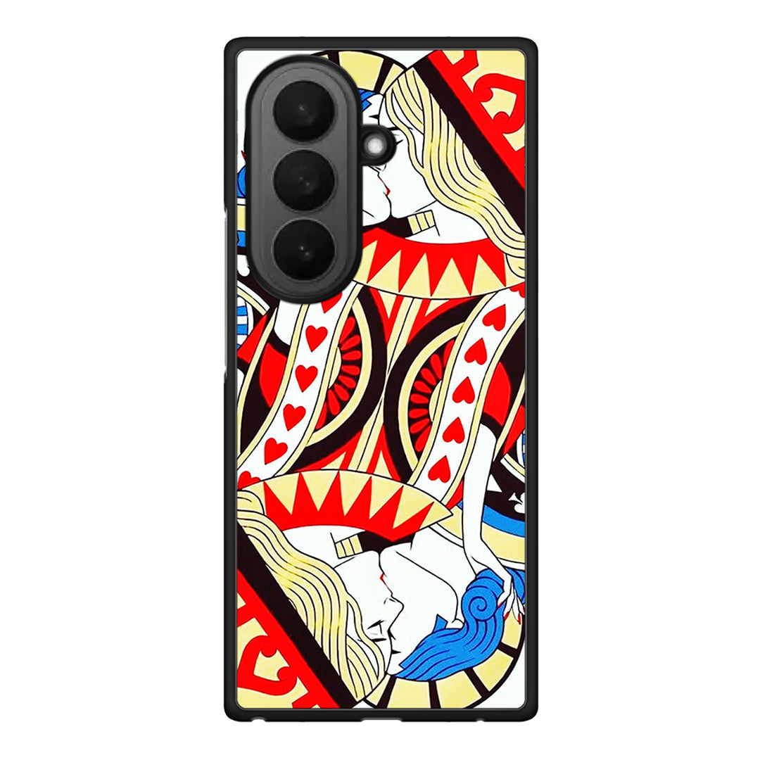 Samsung Galaxy Z Fold7 Card Love θήκη από τη Smartfits με σχέδιο στο πίσω μέρος και μαύρο περίβλημα | Smartphone case with colorful back and black bezels by Smartfits