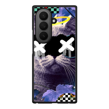 Samsung Galaxy Z Fold7 Cat Collage θήκη από τη Smartfits με σχέδιο στο πίσω μέρος και μαύρο περίβλημα | Smartphone case with colorful back and black bezels by Smartfits