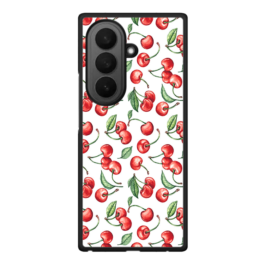 Samsung Galaxy Z Fold7 Cherry Summer θήκη από τη Smartfits με σχέδιο στο πίσω μέρος και μαύρο περίβλημα | Smartphone case with colorful back and black bezels by Smartfits