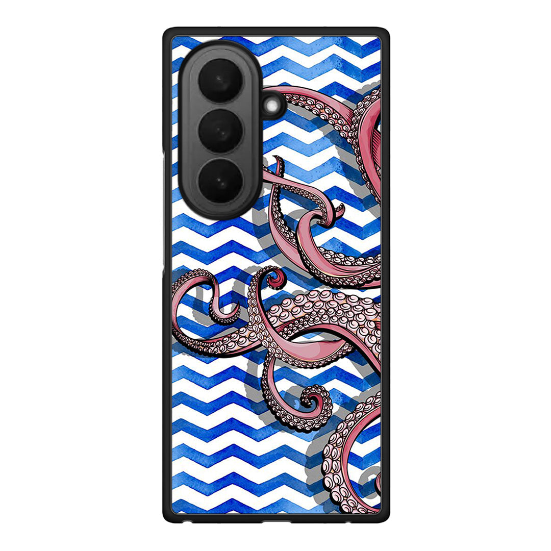 Samsung Galaxy Z Fold7 Chevron Devilfish θήκη από τη Smartfits με σχέδιο στο πίσω μέρος και μαύρο περίβλημα | Smartphone case with colorful back and black bezels by Smartfits