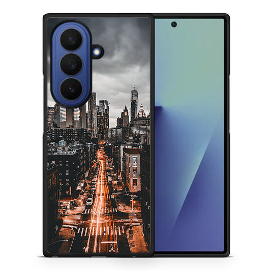 Θήκη Samsung Galaxy Z Fold7 City Lights από τη Smartfits με σχέδιο στο πίσω μέρος και μαύρο περίβλημα | Samsung Galaxy Z Fold7 City Lights case with colorful back and black bezels