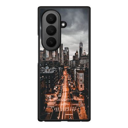 Samsung Galaxy Z Fold7 City Lights θήκη από τη Smartfits με σχέδιο στο πίσω μέρος και μαύρο περίβλημα | Smartphone case with colorful back and black bezels by Smartfits