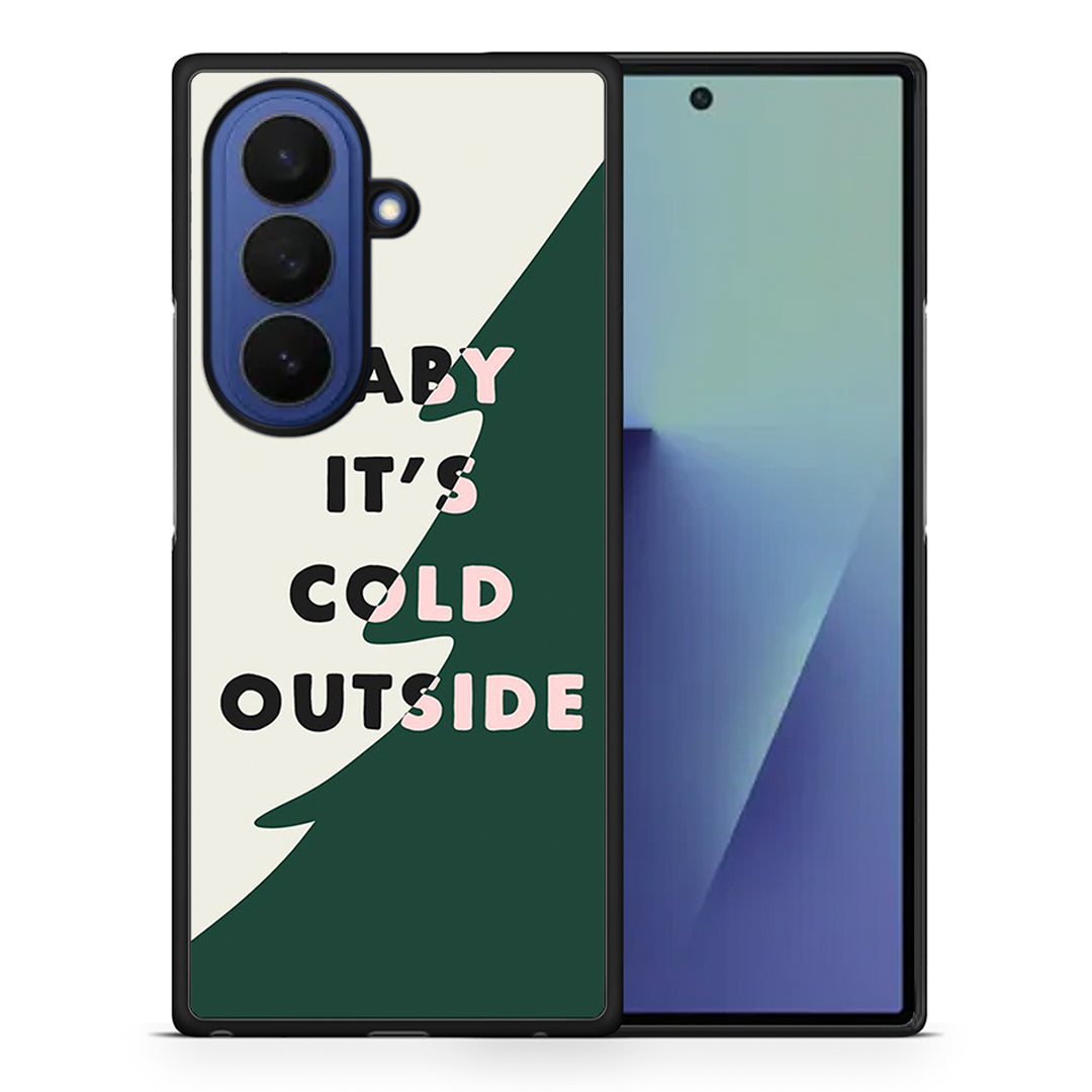 Θήκη Samsung Galaxy Z Fold7 Cold Outside από τη Smartfits με σχέδιο στο πίσω μέρος και μαύρο περίβλημα | Samsung Galaxy Z Fold7 Cold Outside case with colorful back and black bezels