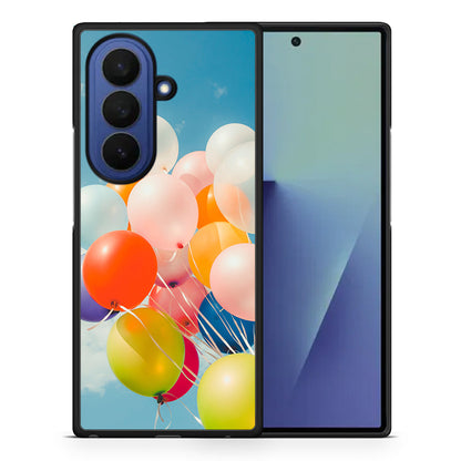 Θήκη Samsung Galaxy Z Fold7 Colorful Balloons από τη Smartfits με σχέδιο στο πίσω μέρος και μαύρο περίβλημα | Samsung Galaxy Z Fold7 Colorful Balloons case with colorful back and black bezels